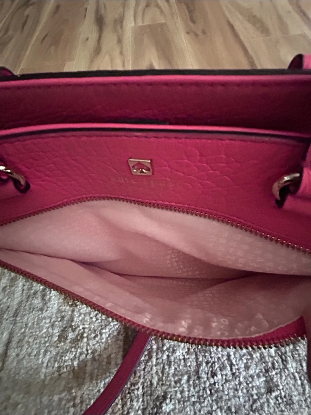 Kate Spade Pink/Coral Floral Laser-Cut Tote Bag